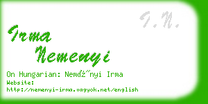 irma nemenyi business card